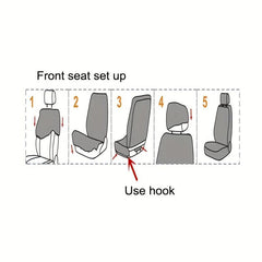 Polyester Car Seat Covers Front Pairs Gray Tan Red Car Seat Cushion