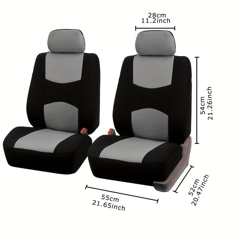 Polyester Car Seat Covers Front Pairs Gray Tan Red Car Seat Cushion