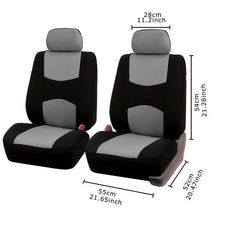 Polyester Car Seat Covers Front Pairs Gray Tan Red Car Seat Cushion