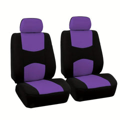 Polyester Car Seat Covers Front Pairs Gray Tan Red Car Seat Cushion