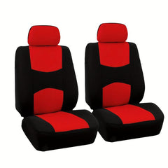 Polyester Car Seat Covers Front Pairs Gray Tan Red Car Seat Cushion