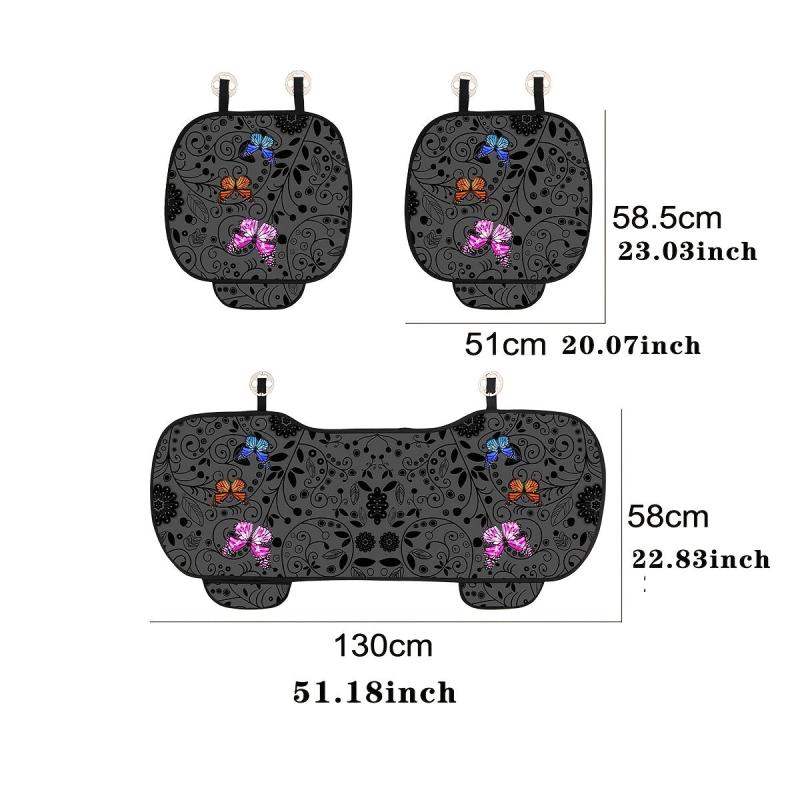 1pc Butterfly Pattern Car Seat Cover Front Rear Seat Pad Car Interior Seat Mat