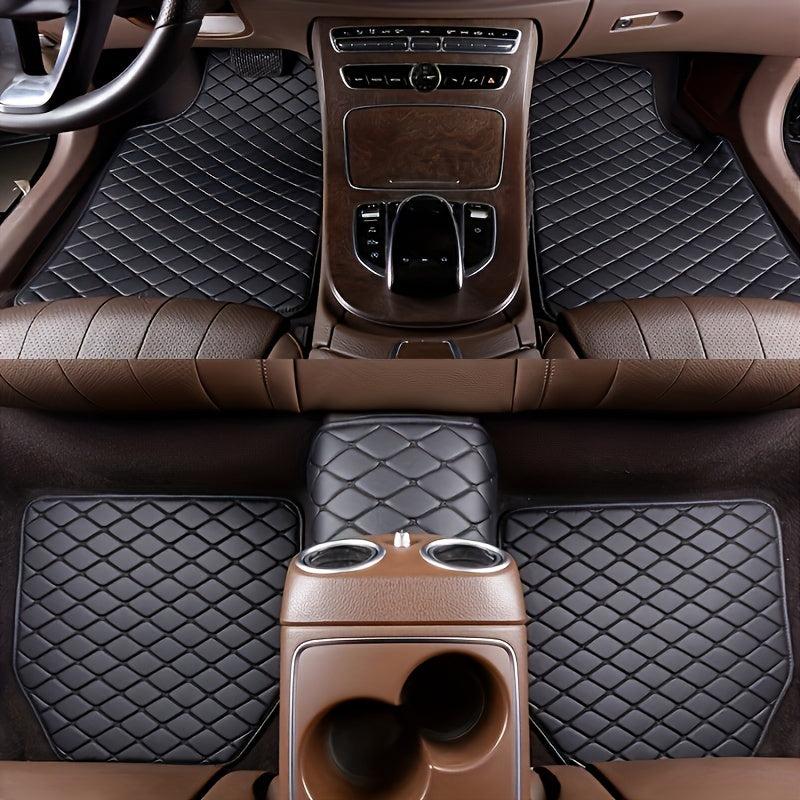 5pcs Car Floor Mats Universal Waterproof Full Set Auto Rugs Leather Car Carpet