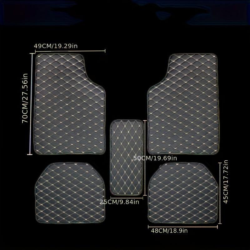 5pcs Car Floor Mats Universal Waterproof Full Set Auto Rugs Leather Car Carpet