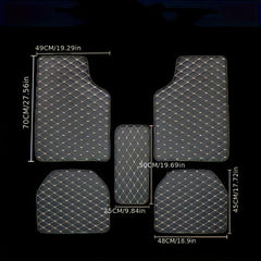 5pcs Car Floor Mats Universal Waterproof Full Set Auto Rugs Leather Car Carpet