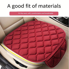 3pcs Plush Plaid Car Seat Cushion for Warmth & Protection