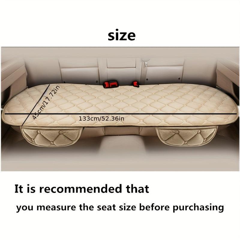 3pcs Plush Plaid Car Seat Cushion for Warmth & Protection