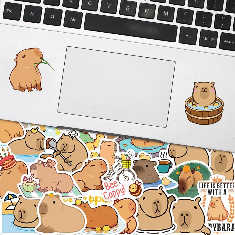50 Cute Capybara Stickers for Devices and Bottles