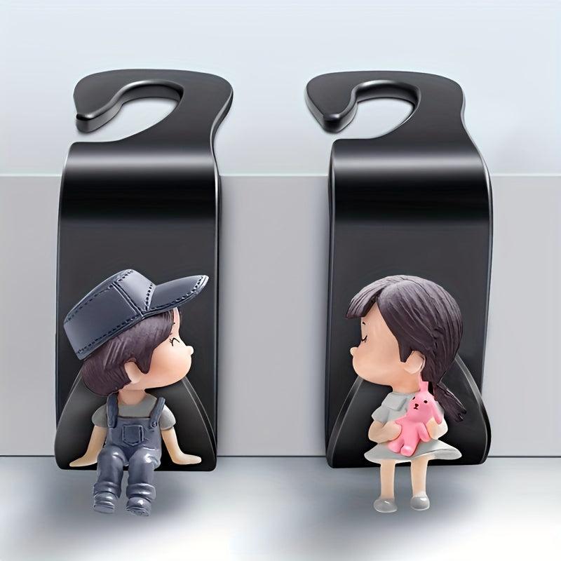 2pcs Bag Hooks Car Clips Headrest Organizer Auto Hangers Car Storage
