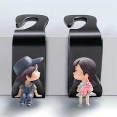 2pcs Bag Hooks Car Clips Headrest Organizer Auto Hangers Car Storage
