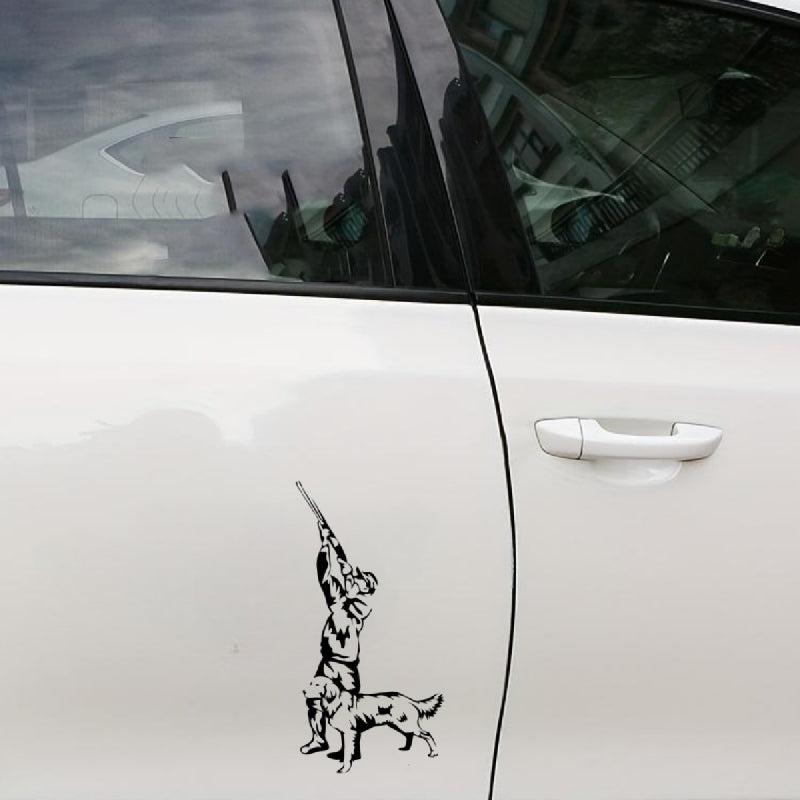 Hunter With Dog Car Body Sticker
