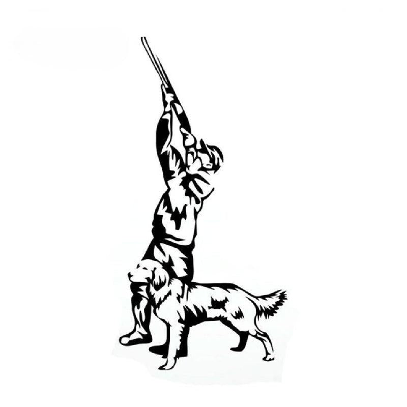 Hunter With Dog Car Body Sticker