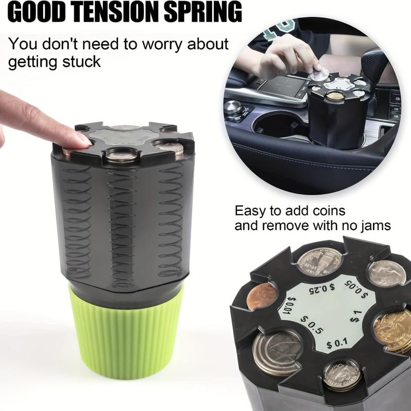 Car Coin Holder Storage Organizer for Variety of Coins