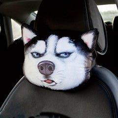 Car Headrest Cartoon Neck Pillow Husky Removable Washable