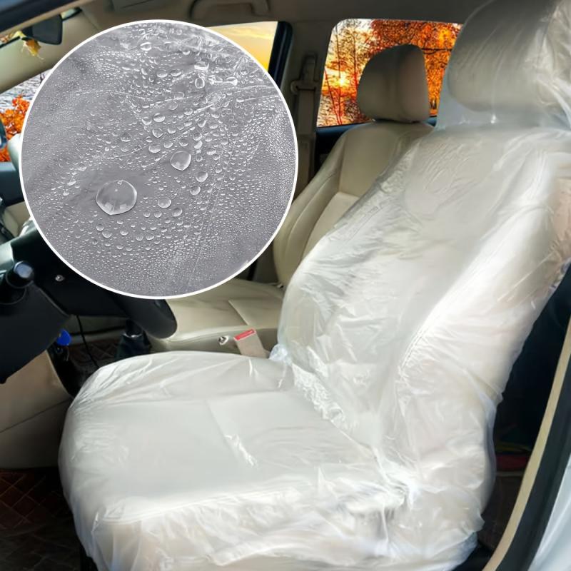 20pcs Reusable Plastic Car Seat Covers - Dustproof Car Seat Protector