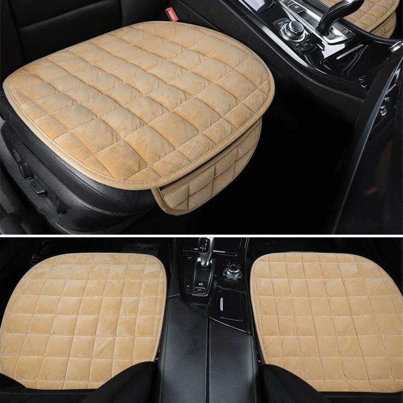 Plaid Car Seat Cover & Memory Foam Cushion Combo