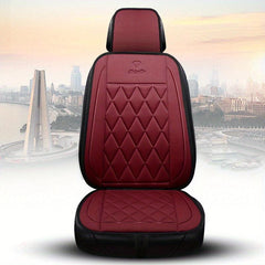 Faux Leather Car Seat Cover Rhombus Pattern Auto Van SUV