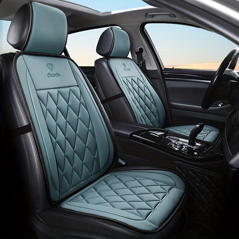 Faux Leather Car Seat Cover Rhombus Pattern Auto Van SUV
