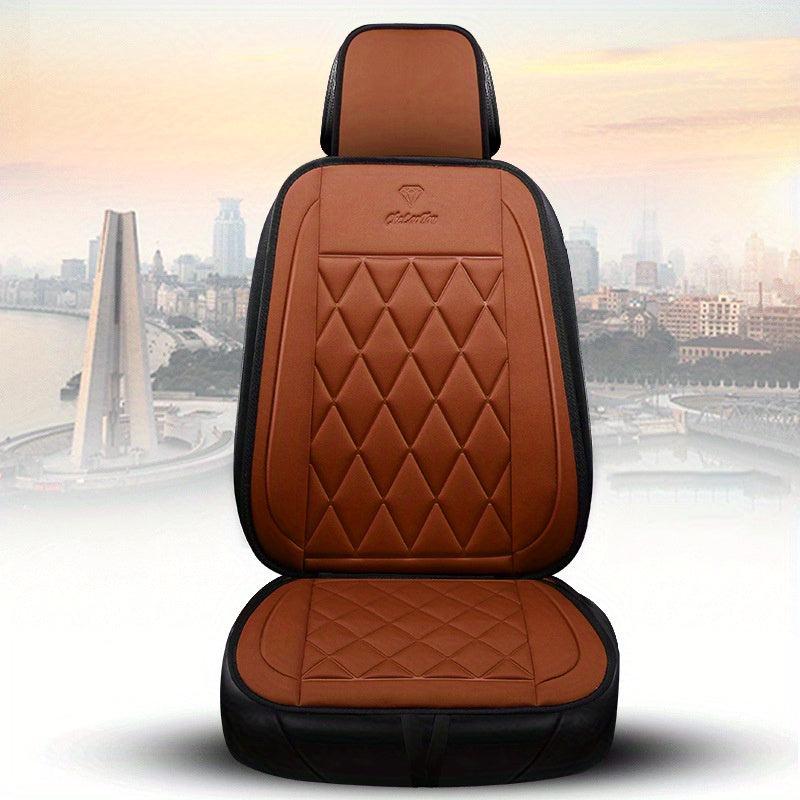 Faux Leather Car Seat Cover Rhombus Pattern Auto Van SUV