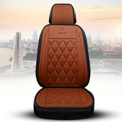 Faux Leather Car Seat Cover Rhombus Pattern Auto Van SUV