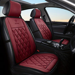 Faux Leather Car Seat Cover Rhombus Pattern Auto Van SUV