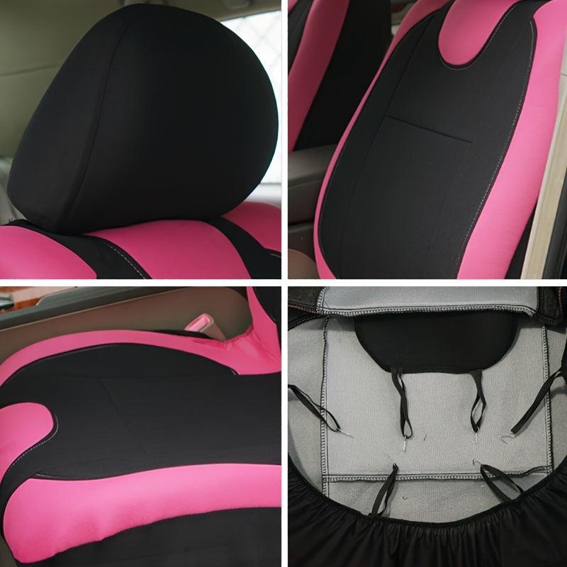 Soft Pink Car Seat Cover Set for Women, Airbag Compatible
