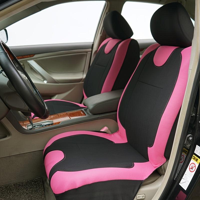 Soft Pink Car Seat Cover Set for Women, Airbag Compatible
