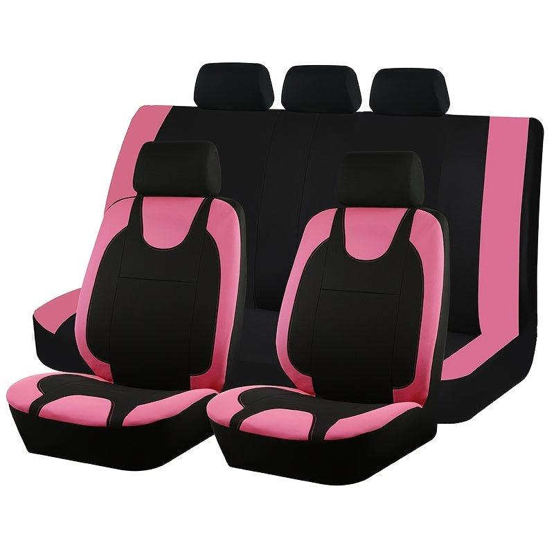 Soft Pink Car Seat Cover Set for Women, Airbag Compatible