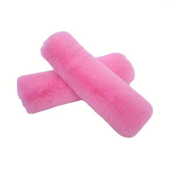 2pcs Soft Sheepskin Car Seat Belt Cushion - Shoulder & Neck Pad Protection