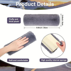 2pcs Soft Sheepskin Car Seat Belt Cushion - Shoulder & Neck Pad Protection