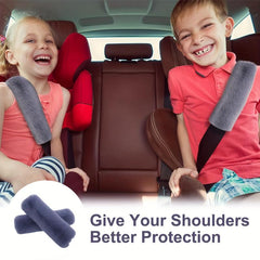 2pcs Soft Sheepskin Car Seat Belt Cushion - Shoulder & Neck Pad Protection