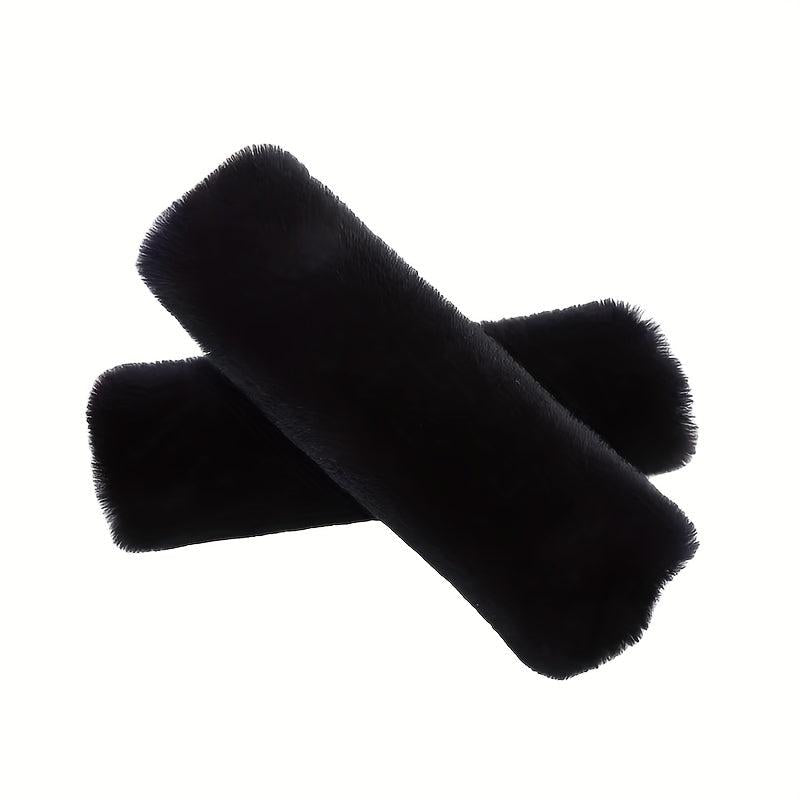 2pcs Soft Sheepskin Car Seat Belt Cushion - Shoulder & Neck Pad Protection