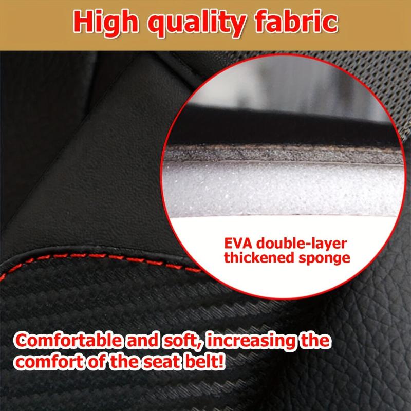 2pcs Carbon Fiber Car Seat Belt Covers for Men and Women