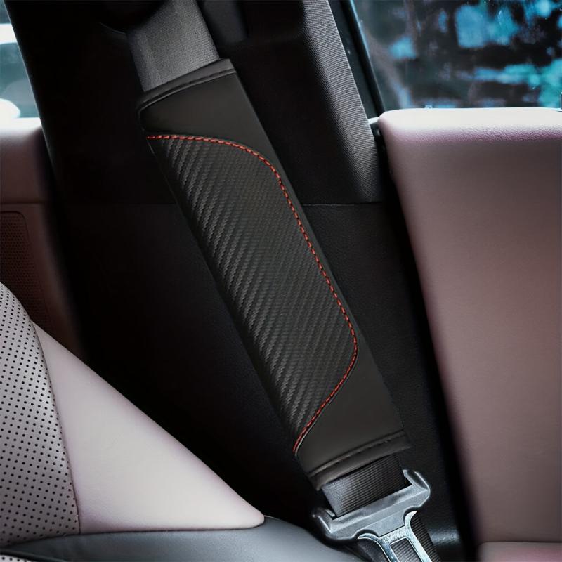 2pcs Carbon Fiber Car Seat Belt Covers for Men and Women