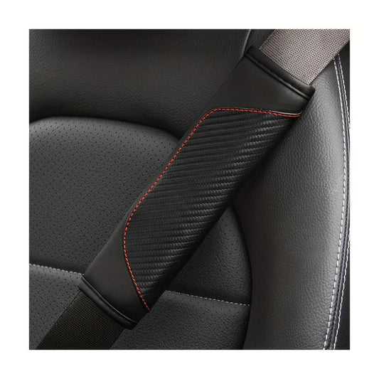 2pcs Carbon Fiber Car Seat Belt Covers for Men and Women