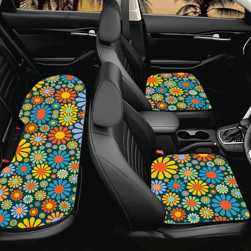 Colorful Flower Print Car Seat Cushion