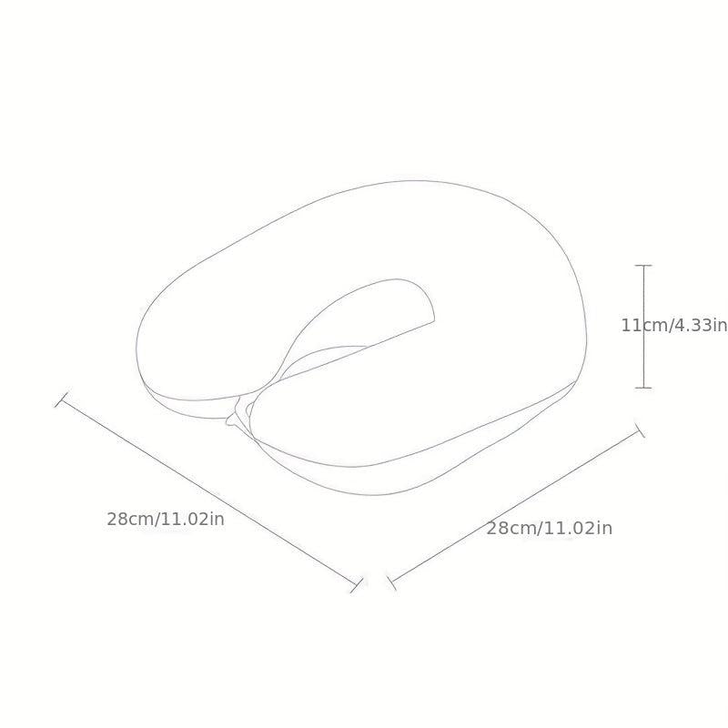Car Neck U Shaped Headrest Grey Elastic Headrest Seat Pillow