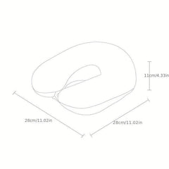 Car Neck U Shaped Headrest Grey Elastic Headrest Seat Pillow