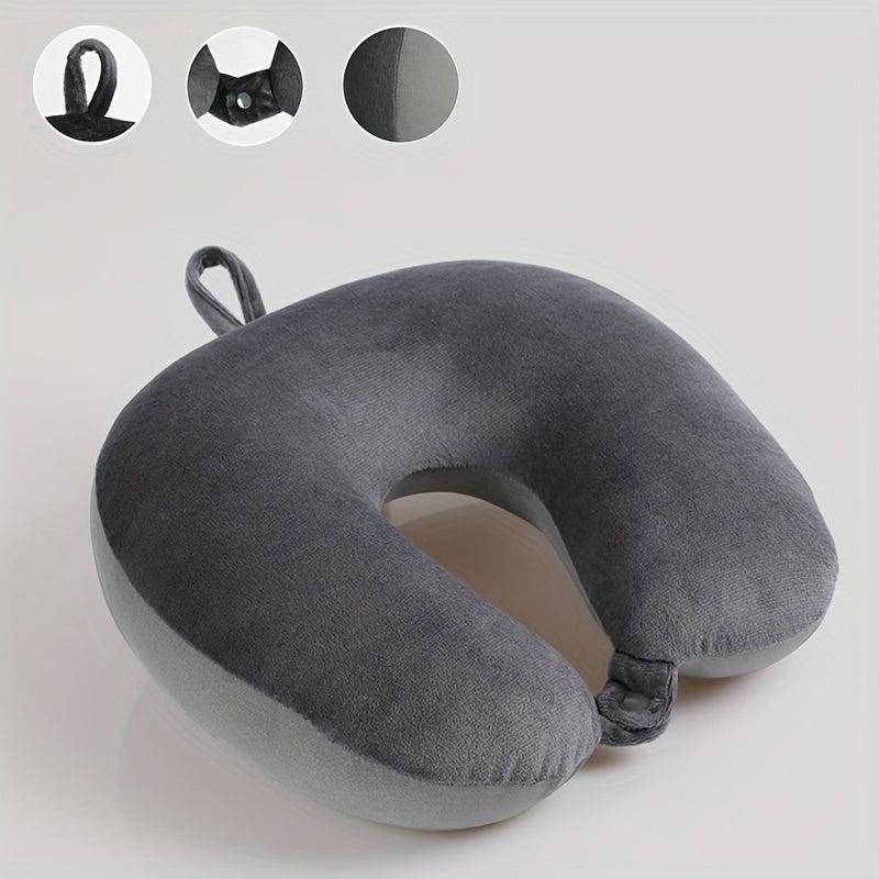 Car Neck U Shaped Headrest Grey Elastic Headrest Seat Pillow