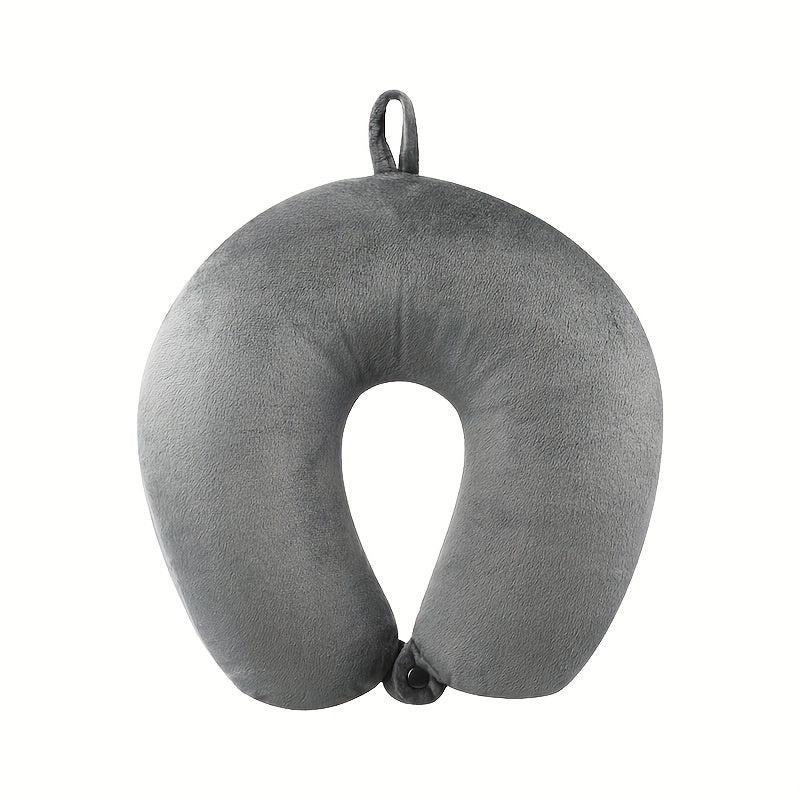Car Neck U Shaped Headrest Grey Elastic Headrest Seat Pillow