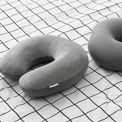 Car Neck U Shaped Headrest Grey Elastic Headrest Seat Pillow
