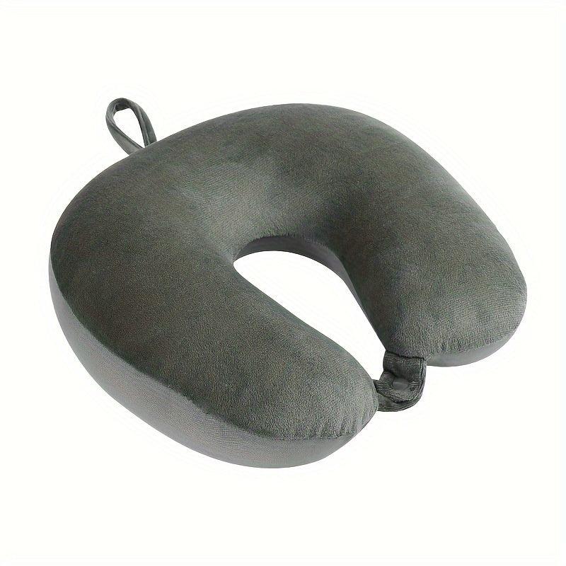 Car Neck U Shaped Headrest Grey Elastic Headrest Seat Pillow