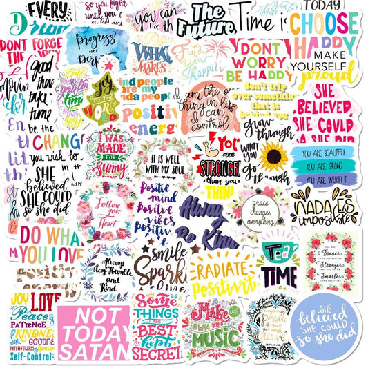 50pcs DREAM BIG Waterproof Stickers DIY Creative Doodle Motorcyc