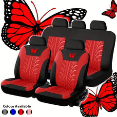 9-Piece Red Butterfly Car Seat Set for Ultimate Comfort