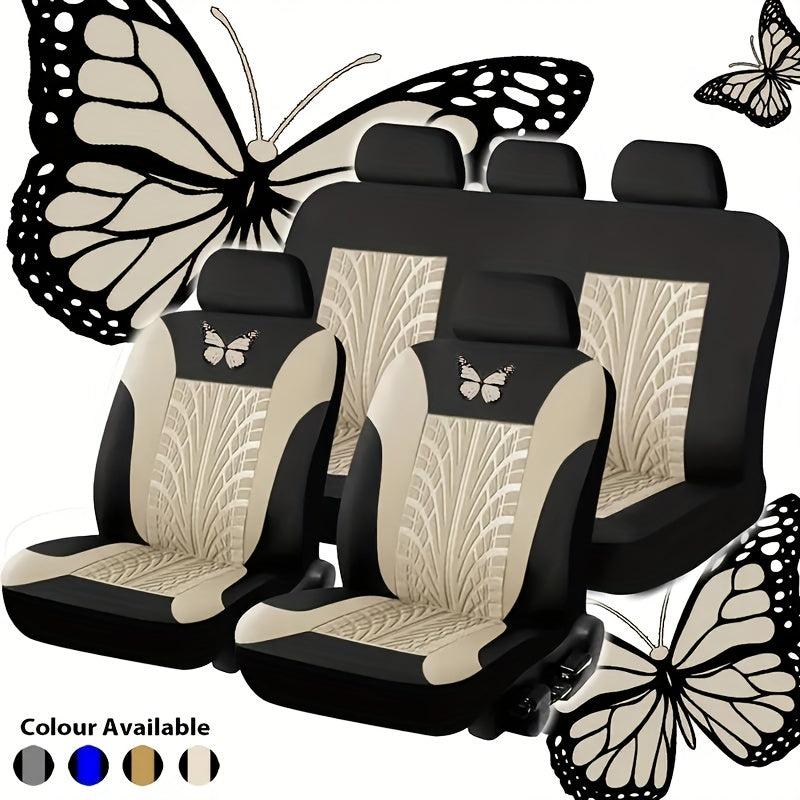 9-Piece Red Butterfly Car Seat Set for Ultimate Comfort