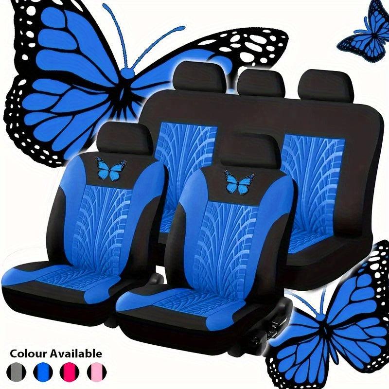 9-Piece Red Butterfly Car Seat Set for Ultimate Comfort