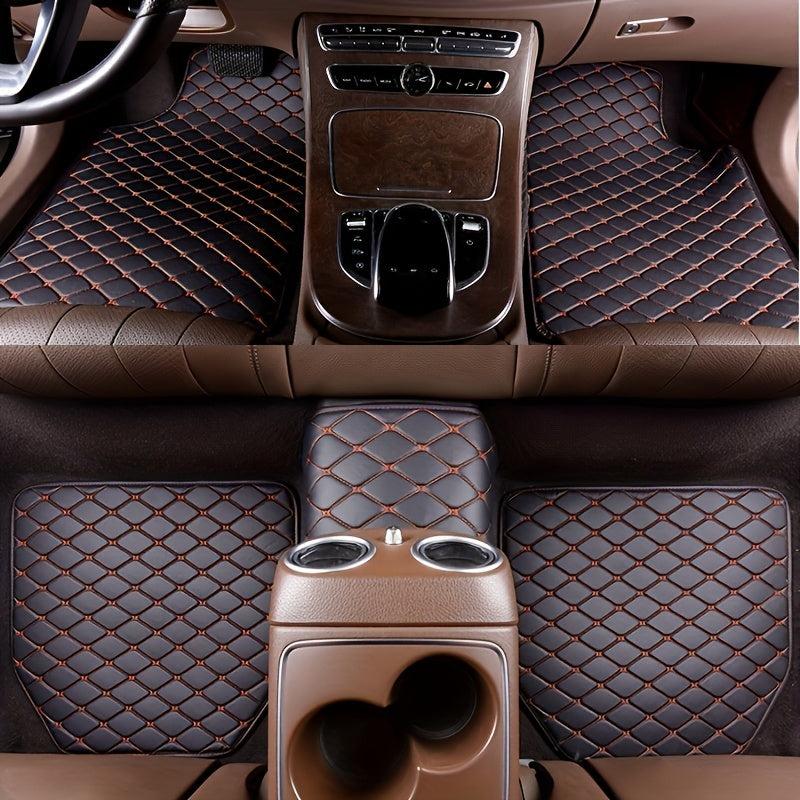 5pcs Waterproof Leather Car Floor Mats Set Auto Rugs Interior Accessories