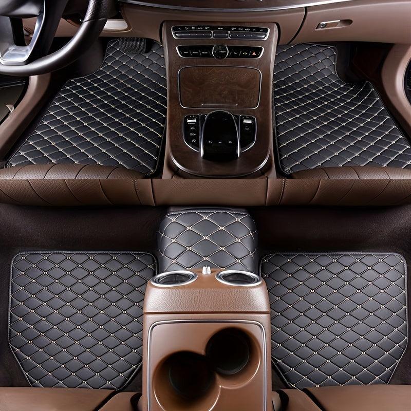 5pcs Waterproof Leather Car Floor Mats Set Auto Rugs Interior Accessories