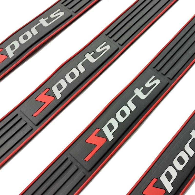 4pcs Universal Rubber Door Sill Protector Set
