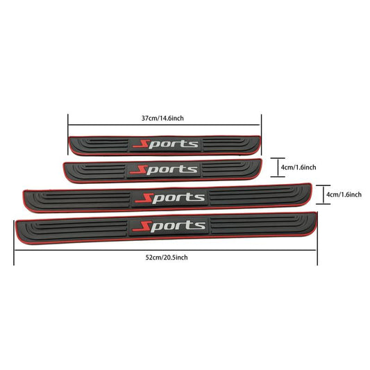 4pcs Universal Rubber Door Sill Protector Set